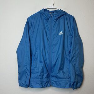 Adidas Jacket Womens Small Blue D2M App Sky Track Marathon Athleisure Streetwear